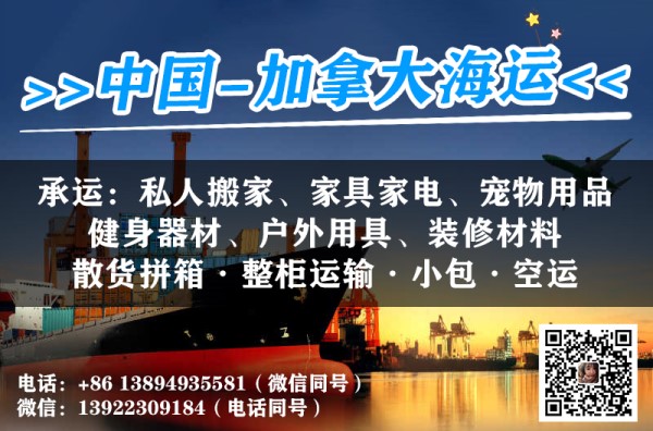 中国到加拿大专线海运运输服务